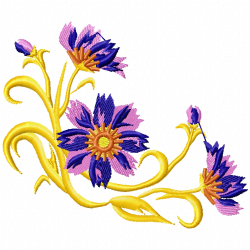 Flowers And Tree Embroidery Design 11